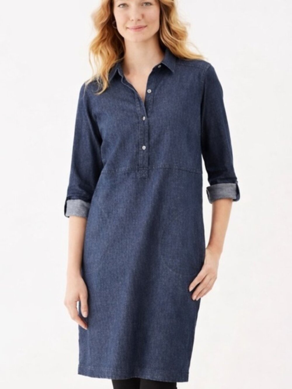 J.Jill Denim Button-Front Shirt Women’s Dress - Blue Size 5 - Picture 2 of 8